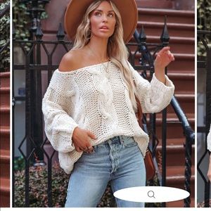 VICI COLLECTION Chunky Cable Knit Sweater - New